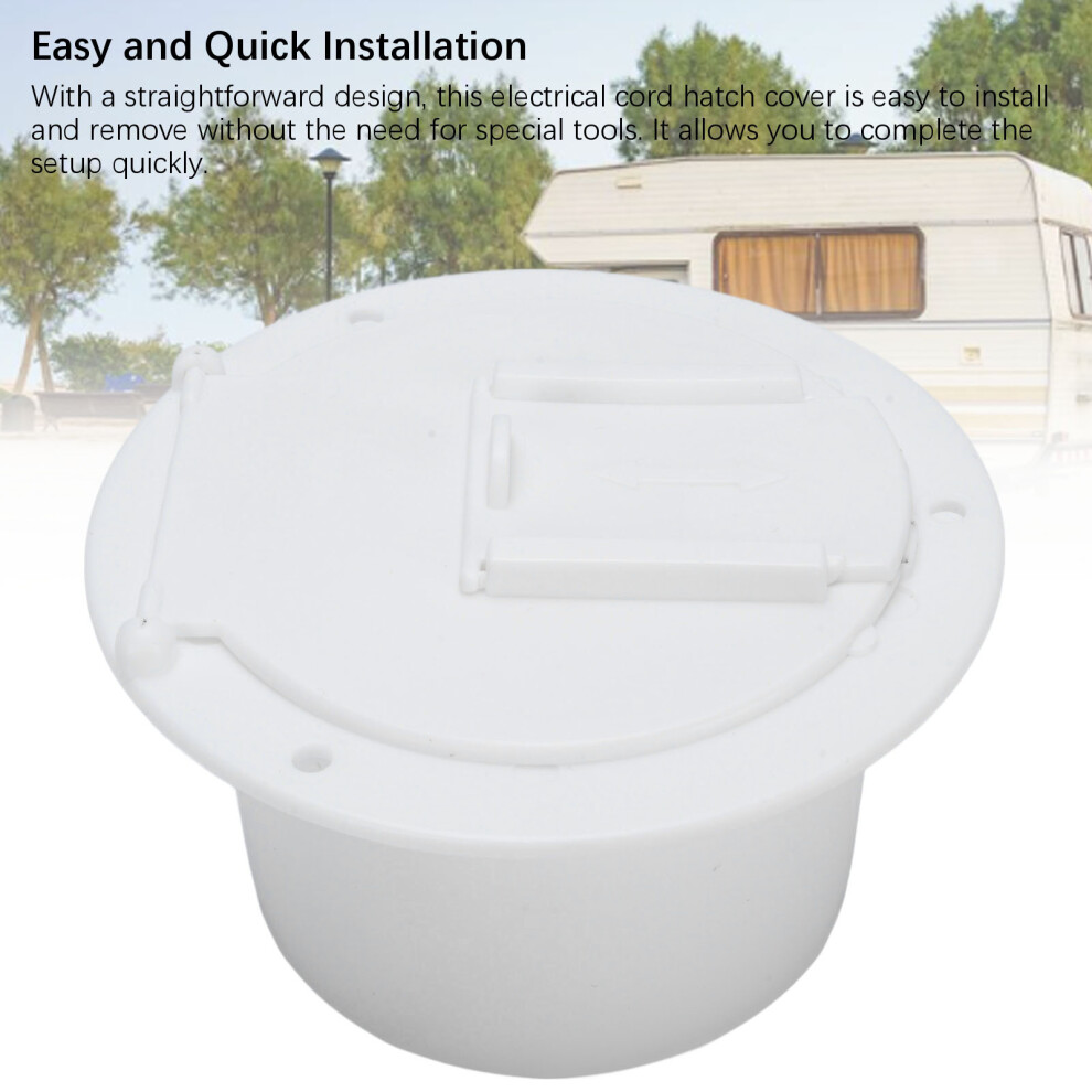 Universal Rv Cord Hatch Cover, White 7293282877344