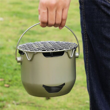 Camping Houtskoolfornuis, Draagbare Theekoker met Grill, Buiten, Violet