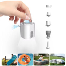 Bomba de Aire Eléctrica con Luz de Camping de 3 Niveles para Colchón, Colchón Inflable, Aspiradora Blanca.