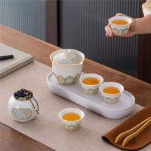 Service à Thé en Céramique pour , Rangement Portable, pour Camping en Plein Air, Tasse pour Invités, Cadeau D'Affaires.