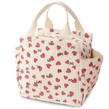 Bolsa Térmica de Pana para Almuerzo, Lonchera con Aislamiento Térmico, Bolso de Mano Multifuncional para Niños, Bolsa Térmica Escolar, Bolsa para