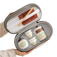 Service à Thé de Portable en Céramique, Service à Thé Rapide, Théière et Tasse de Bureau Chinoises, Cadeau de Luxe Léger pour Amis, Blanc.