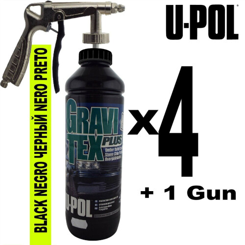 GRAVITEX Stone Chip Black 4L + Underbody Gun 2