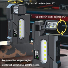 Zaklamp 1200 Lumen, Draagbaar, -Zaklampje met Dubbele Lichtbronnen voor Buiten, Kamperen, Wandelen, Avontuur en Noodgevallen