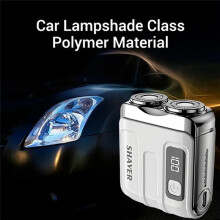 Portable Shaving Double-Blade Shaver Electric Super Clean Digital Display and Washable White