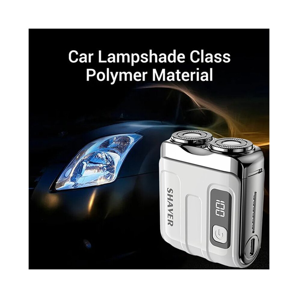 Portable Shaving  Double-Blade Shaver Electric Super Clean Digital Display and Washable White