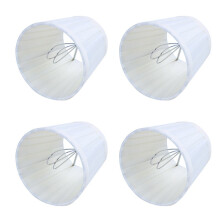 4X Fabric Chandelier Lampshade Holder Clip Sconce Beside Bed Lamp Hanging Light, Light Yellow