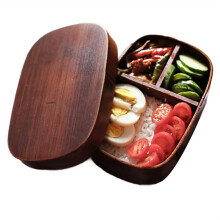 Boîte à Bento en Bois de Style Japonais, Boîte à Bento Simple Couche, Boîte à Sushis en Bois, Vaisselle en Bois