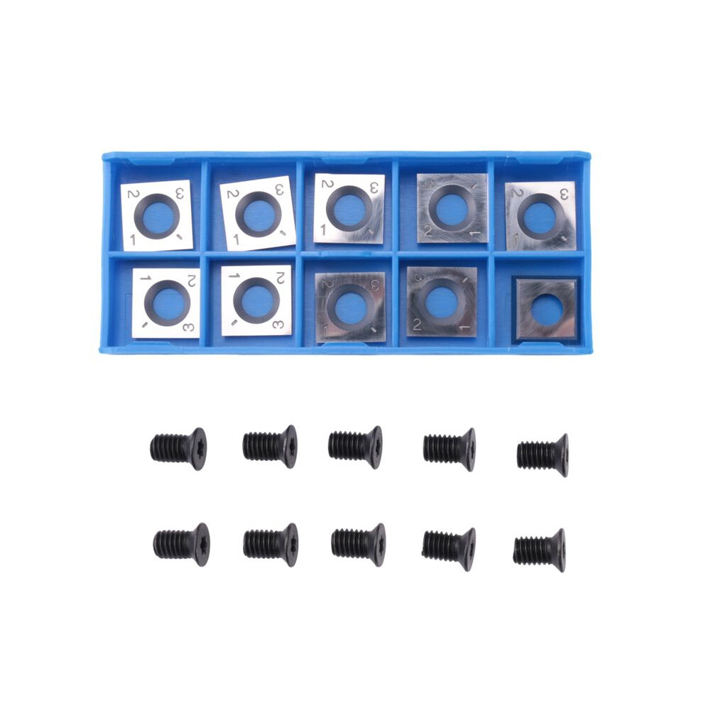 10Pcs 14Mm Square Straight Carbide Cutter Insert With 10Pcs M610mm Screws For Wood Working Spiral/Helical Planer Cutter 4711038988364