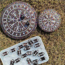 2X Rune Set Schimmel, Waarzeggerij Runen Hars Schimmel, Rune Kompas Siliconen Mal, Rune Coaster Lade Schimmel, Runen DND Dobbelstenen Mal