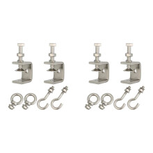 4X Petite Pince en C en Acier Inoxydable avec Anneau, Pince en C, Crochets de Serrage pour Tuyaux pour Suspendre, Pince de Poutre avec Anneau pour le
