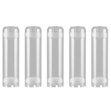 5X 10-Inch Reusable Empty Clear Cartridge Water Filter Housing Various Media Refillable