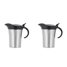 2X Doppelt Isolierte Sauciere, Soßenkrug Aus Edelstahl mit Deckel, Idealer Soßenwärmerkrug 750 Ml