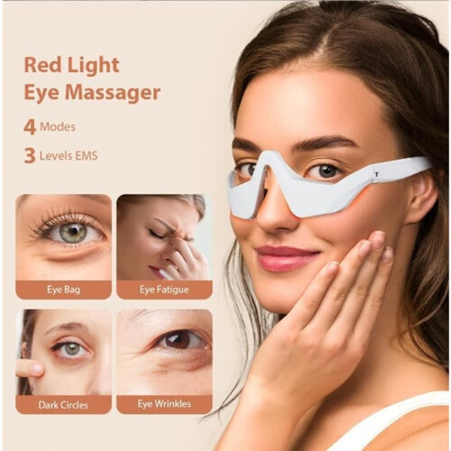 Under Eye Red Light Therapy Glasses, Red Light Therapy Device Microcurrent Eye Massager, Eyes Bag Remover