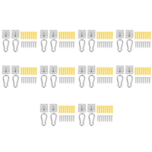 20 Sets of Suspended Ceiling Wall Mount U-Shaped Hooks Stainless Steel Heavy Duty Multi-Function Hammock with Hook