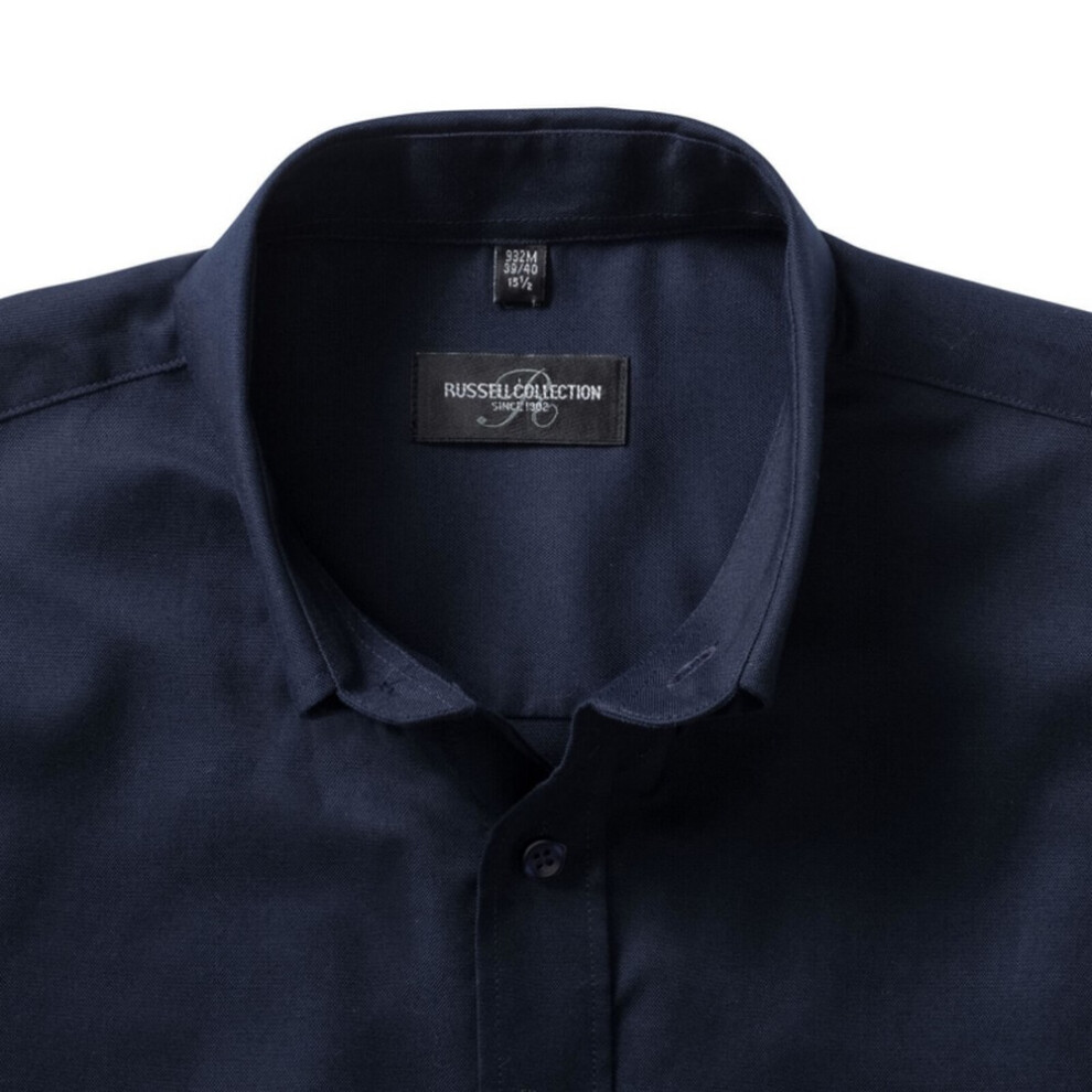 Russell (19Inch, Bright Navy) Collection Mens Long Sleeve Easy Care Oxford Shirt Blue,Multicoloured