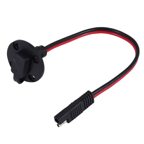 SAE Connector - SAE Power Socket Sidewall Port, Solar  SAE Quick Connect Solar Panel Mount, 12AWG SAE Cable for Solar Generator Battery