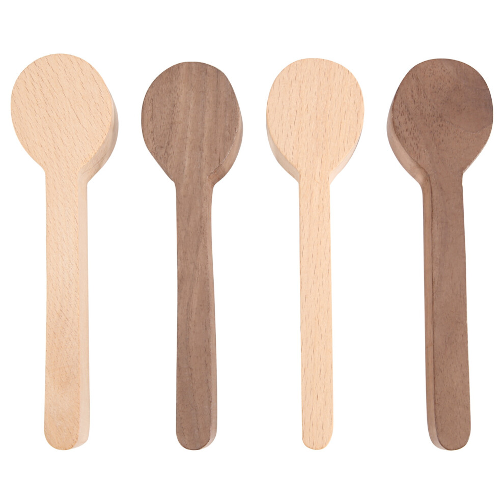 Wood Carving Spoon Blank Beech And Walnut Wood Unfinished Wooden Whittling Kit For Whittler (4Pcs) 4711722057338
