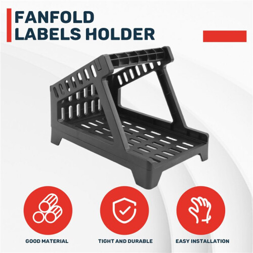 Label Holder for Roll and Fanfold Thermal Shipping Labels, Work with Desktop Label Printer, Black 2