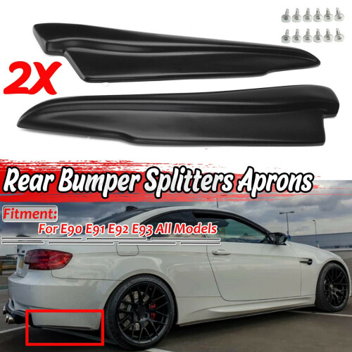 1 Pair Matte Black Rear Bumper Aprons Valance Lip for - E90 E91 E92 E93 M3 1
