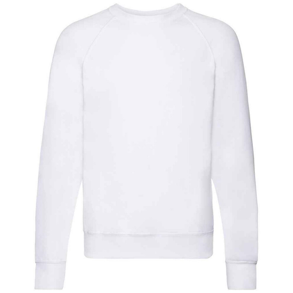 Fruit Of The Loom (S, White) Unisex Adult Lightweight Raglan Sweatshirt