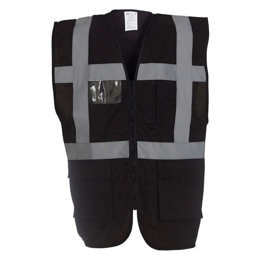 (4Xl, Black) Yoko Unisex Adult Executive Hi-Vis Waistcoat 5063527724366