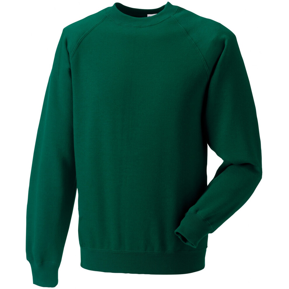 Russell (L, Bottle ) Mens Spotshield Raglan Sweatshirt Green