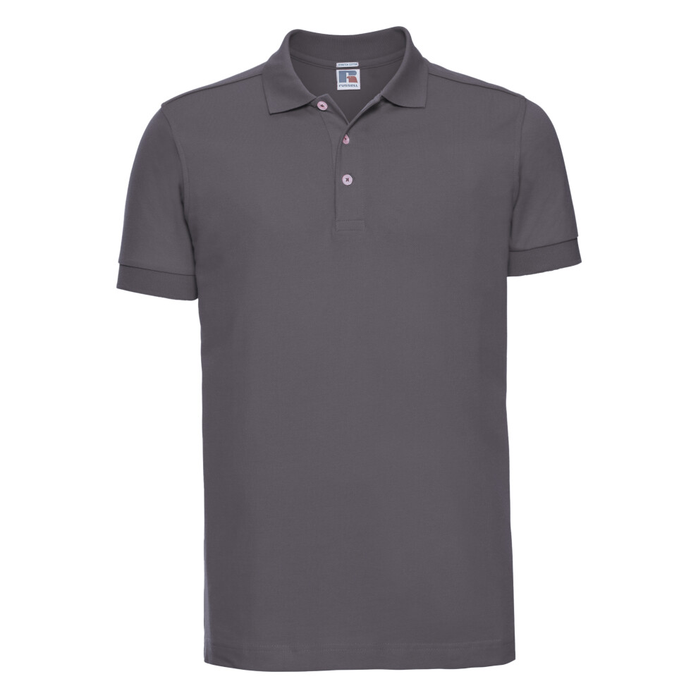 Russell (3Xl, Convoy ) Mens Stretch Short Sleeve Polo Shirt Grey