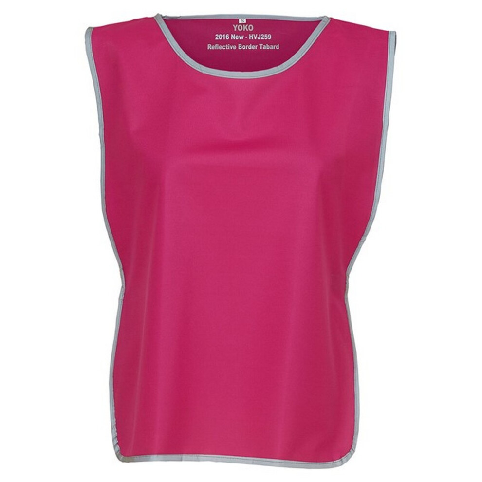 (Xxl-3Xl, Raspberry) Yoko Unisex Adult Contrast Hi-Vis Tabard 5063470537631