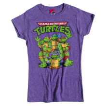 (L, Purple Marl) Teenage Mutant Ninja Turtles Womens/Ladies Classic Fitted T-Shirt