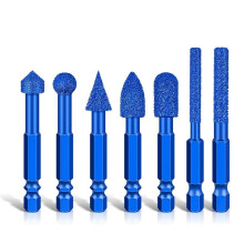 7Pcs Diamond Grinding Burr Drill Bits Set for Precision Engraving and Polishing