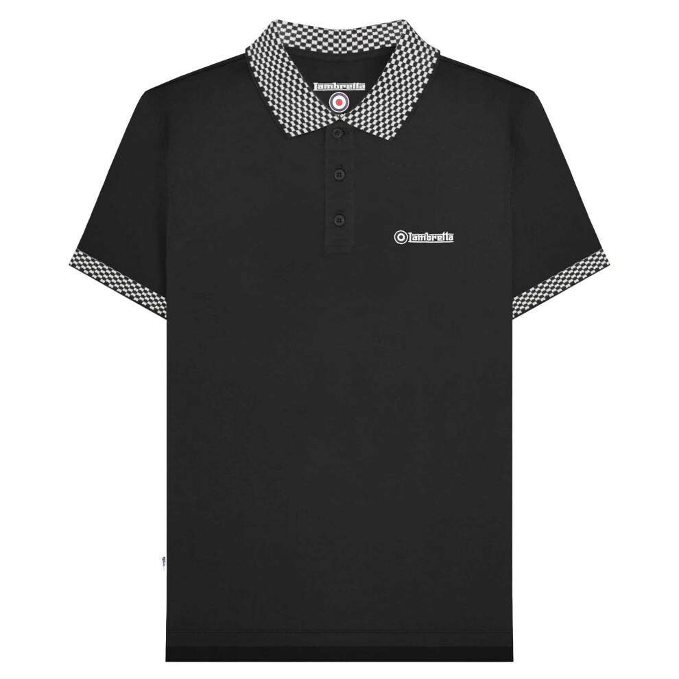 Lambretta (3Xl, ) Mens Ss25 Two Tone Polo Shirt Black