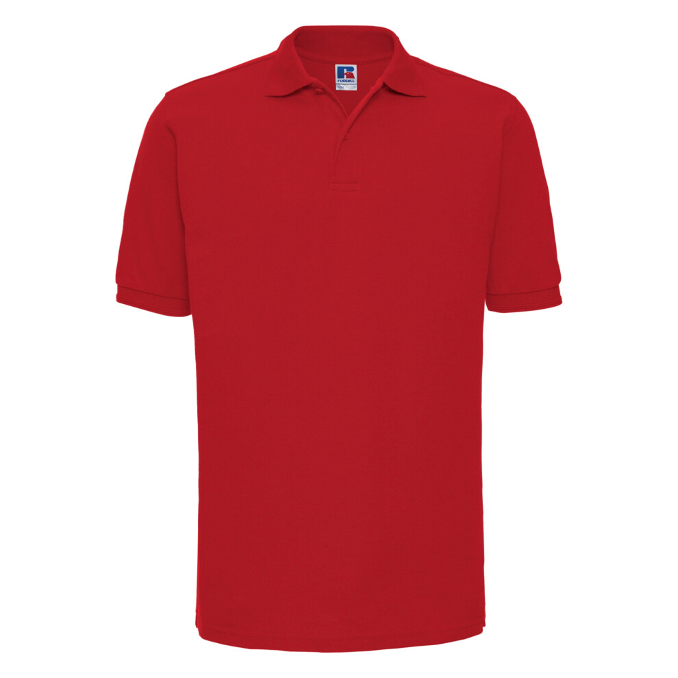 Russell (2Xl, Classic ) Mens Ripple Collar & Cuff Short Sleeve Polo Shirt Red