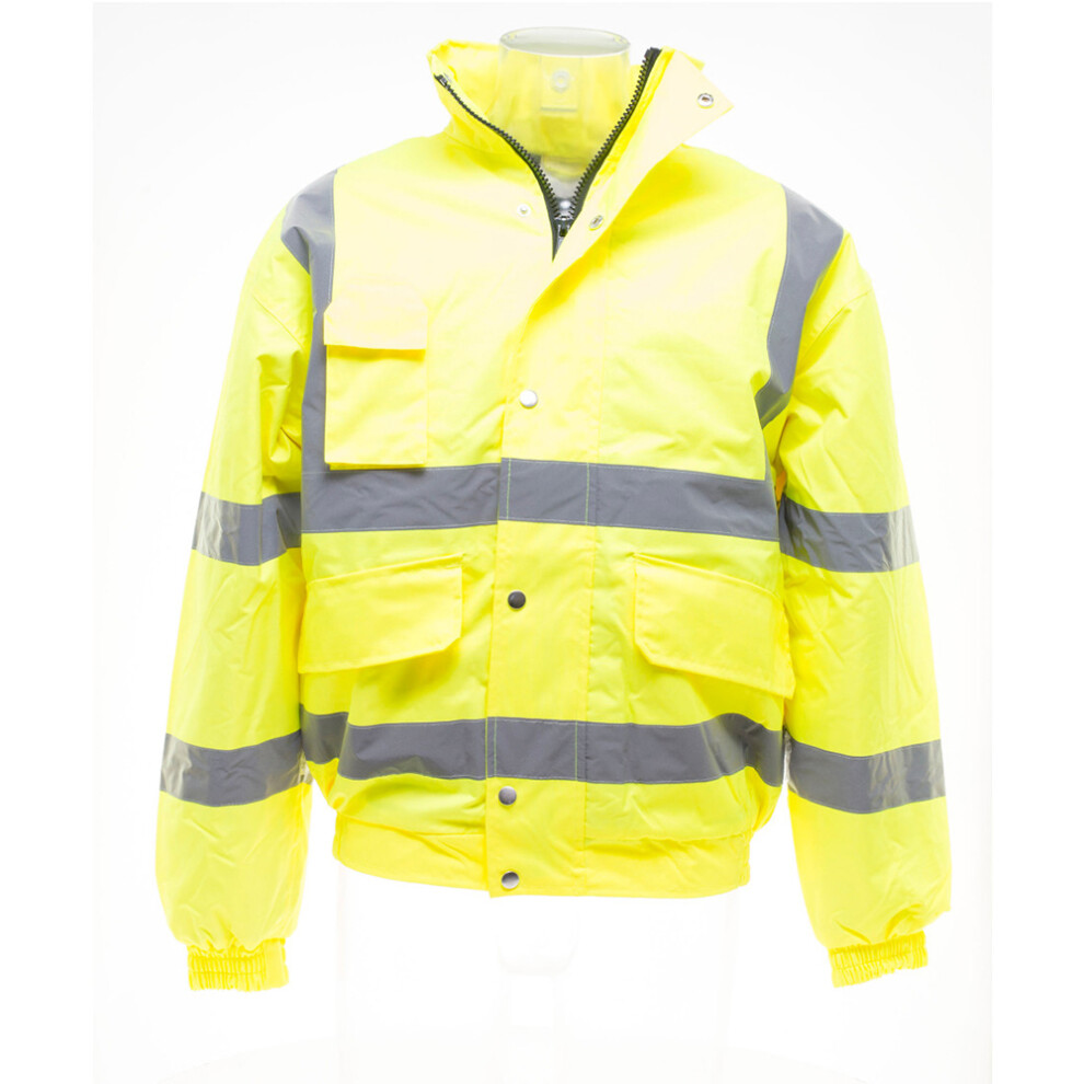 (5Xl, Hi-Vis Yellow) Yoko Mens Hi-Vis Bomber Jacket 5055747619522