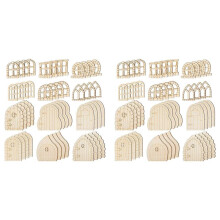 96 Stuks Fairy Deur Houten Tuindeuren Ambachtelijke Venster Fairy House Kit Onvoltooide Miniatuur Deur Ongeverfd Fairy Venster