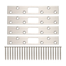 4 Pcs 6 Inch Door Strike Plate Security  Strike Stainless Steel Door Reinforcement Plate with Screws for Deadbolt