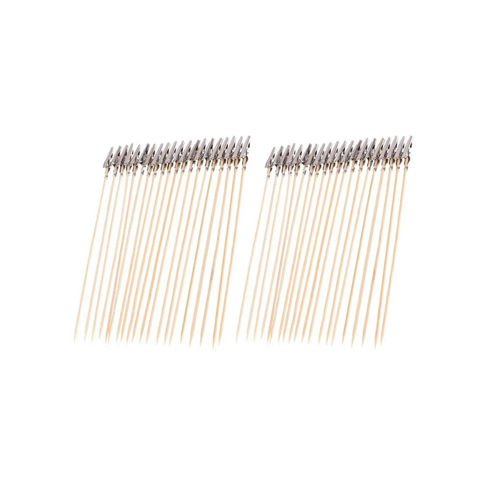 40Pcs Wooden And Metal Painting Easels Alligator Clip Stick Modeling Tools For Airbrush Model Parts 6033701991593