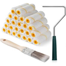 Paint Roller Covers, 26 Pack, 4 Inch 3/8" Nap Paint Rollers Set, Roller Brush Covers for All Paints and Stains