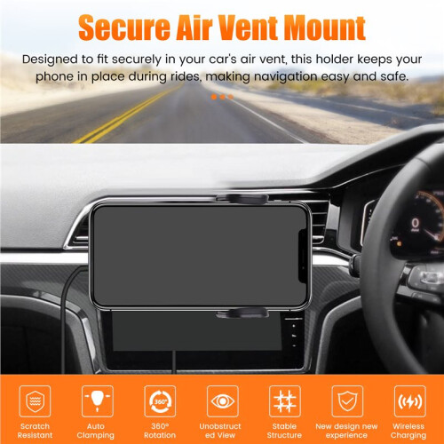 Solar-Powered Car Phone Holder - Intelligent Charging, Air Vent Mount, Navigation-Ready, Eco-Friendly Design 2