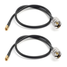 2 Cavo RG58 UHF SO239 Femmina A Connettore Maschio SMA Cavo di Prolunga Dritto Coassiale RF, 1 M