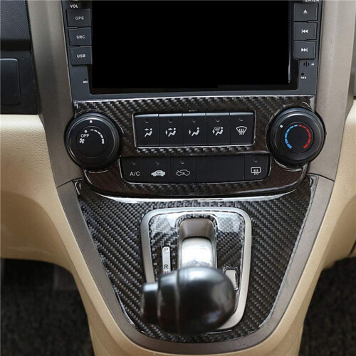 4x for  CR-V 2007-2011 Soft Carbon Fiber Sticker Central Control Air Conditioning CD Adjustment  Panel 1