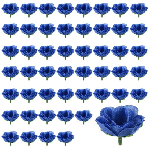 50 artificial roses, 3 cm tall, wedding decoration, navy