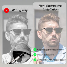 Cache-Lunettes LED à Ouverture Rabattable pour Lunettes Connectées Meta, Protection D'Objectif Réutilisable pour Ciel de Toit Skyler