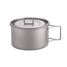 Outdoor-Campingschüssel 600 Ml, Faltbarer Griff, Titanschüssel mit Deckel, Lebensmittelbehälter, Wanderrucksack, Picknickgeschirr