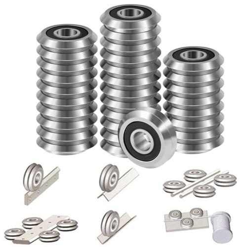 RM2-2RS 3/8'' Roller  Bearing V  Double Sided Rubber Sealed Roller Bearing, 16PCS 1