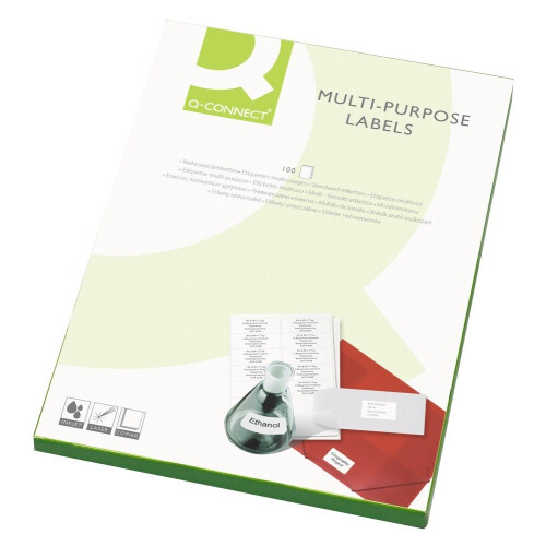 Q-Connect Multi-Purpose Label 99.1x67.7mm 8 per A4 Sheet Pack of 100 White