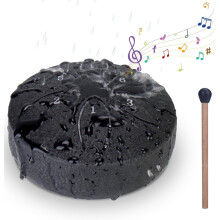 Rain Drum for Outside Garden - Upgraded Non-Waterlogging Steel Tongue Drum Rain Chime, 3 Inches 6 Notes Mini Outdoor Instrument(Black)-Xian