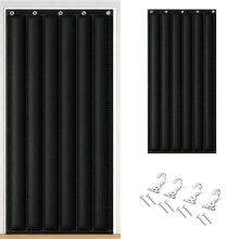 95x220cm Soundproof Curtain Blanket for Door Soundproofing, Sound Proof Door Cover, 3-Layer Thickened Waterproof Thermal Acoustic Curtain, with Hook