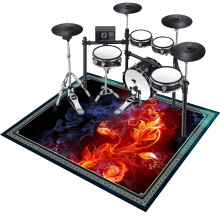 Professional Drum Rug 120 x 70 cm - Soundproof Carpet for Drummers - Drum Piano Carpets Non-Slip Electronic Drum Rugs Mats Rectangle Soundproof Rugs