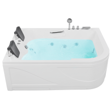 Corner Hot Tub with LED BAYAMO Right Hand 1700 x 1200 mm White